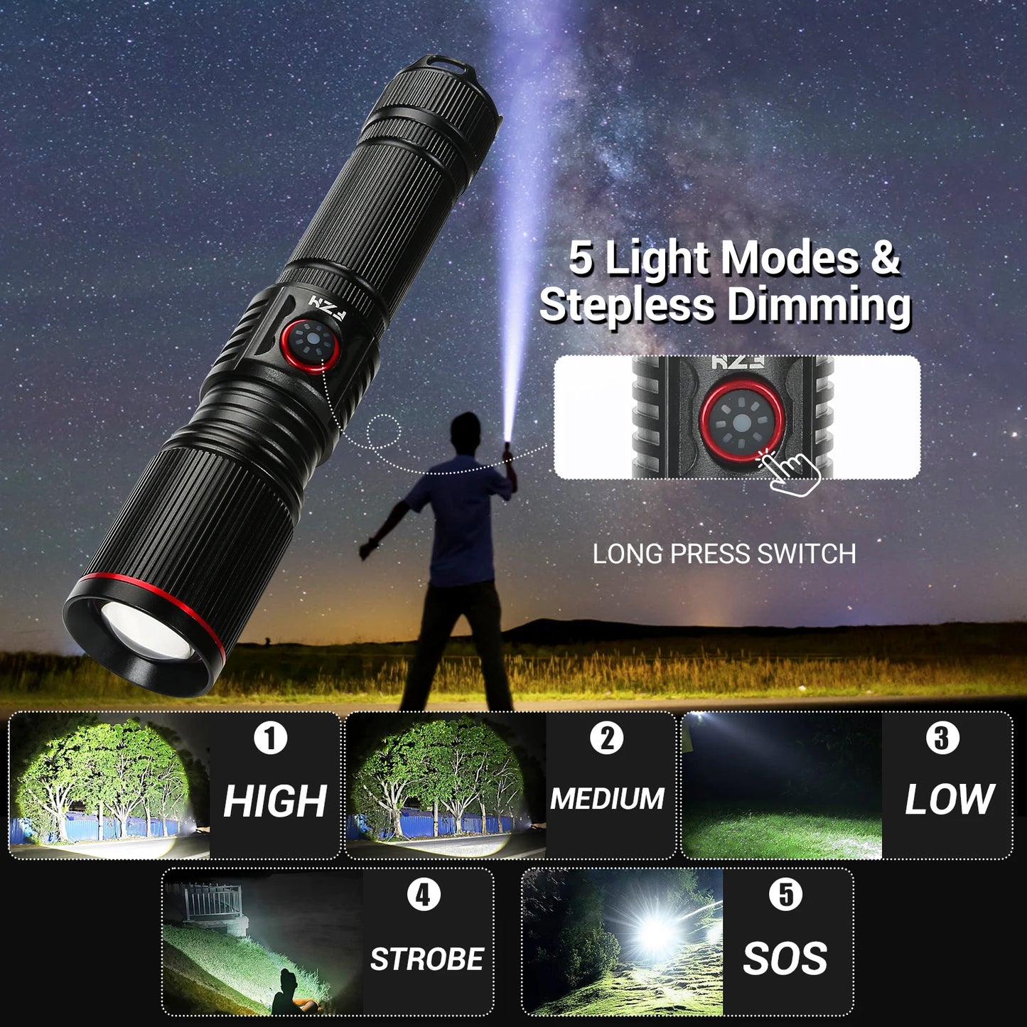 Lampe torche puissante  | Ropelight™